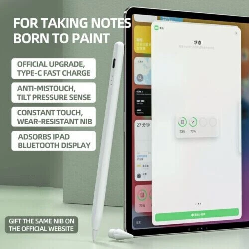 Lápiz óptico lápiz activo (2.ª generación) para Apple iPad/Pro/Mini/Air 2018-2023 Foto 3 de 4