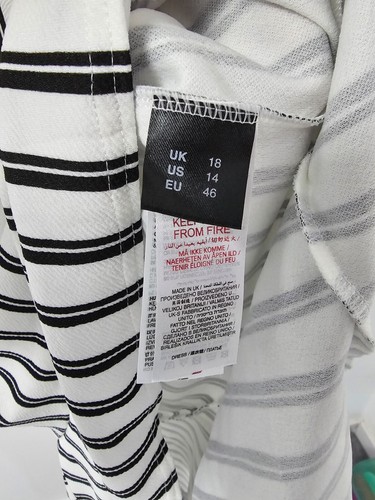 Simply Be Womens White Monochrome Striped Bardot Fishtale Midi Dress Sz UK18 - Picture 3 of 8