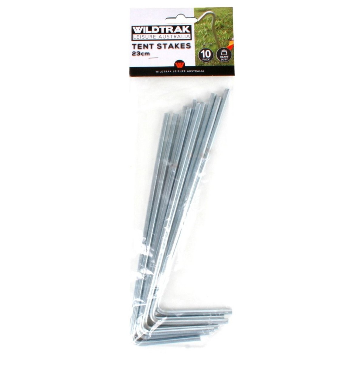 Piquets De Tente Wildtrak 23cm Acier – Lot De 10 – Neufs