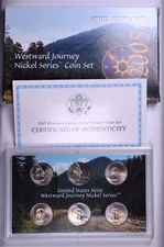 2005 U.S. Mint Westward Journey 6 Coin Nickel Set Original Box & COA
