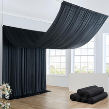 30Ft 20Ft Black Ceiling Drapes Panels for Weddings Parties, 6 Panels 5 20Ft Long