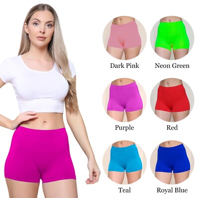 Damen Frauen Uni Unterwäsche High Waist Seamless Stretch Boxershorts Hot Pants