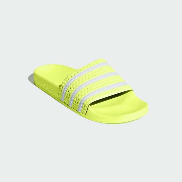 adidas yellow flip flops