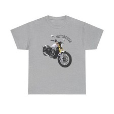Motorcycle Short Sleeve Unisex Heavy Cotton T-shirt Tee Top