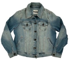 Classic Denim Jacket Women  s Size M/L Front Pockets Stretch EXCELLENT CONDITION