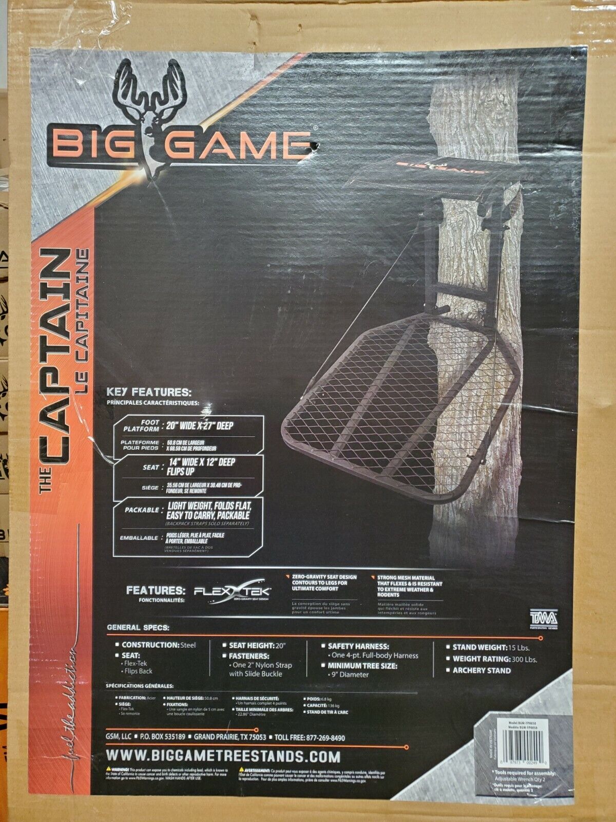 Big Game Treestands THE CAPTAIN HANG-ON TREESTAND - #BGM-FP0050