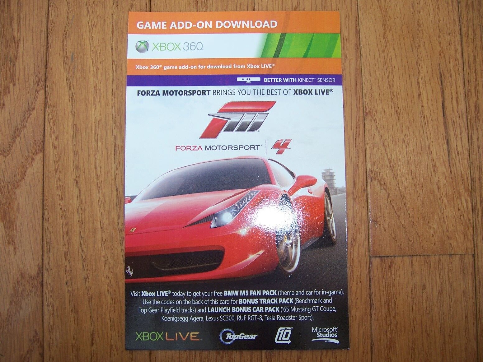 Forza Motorsport 4 DLC Code Xbox 360 Bonus Track & Car Pack - TESTED &  WORKING!