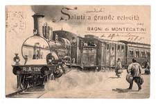 MONTECATINI SALUTI A GRANDE VELOCITA'  TRENO ANIMATA VG 1906