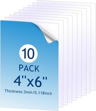 10 Pa Clear Acrylic Sheet 4" x 6" Cast Plexi Glass Panel 1/8" m 