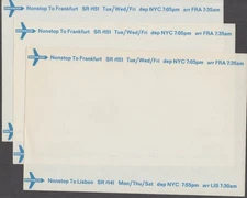 Swissair Airlines Nonstop Frankfurt / Lisbon THREE sheets notepaper 1970s