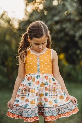 NWT Matilda Jane Little Pumpkin Jubilee Ruffle Dress Girl's Size 6