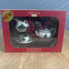 Spode Christmas Tree Collection, 3 Piece Tea Set Ornaments NIB