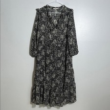 Mango Floral Black and White Women's Dress