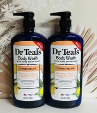 2-Pack Dr. Teal s Ginseng, Ginger Body Wash with Epsom Salt 24 fl oz Each