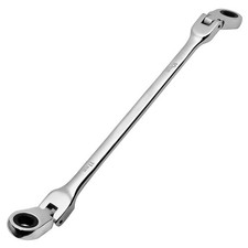 10-11mm Extra Long Flex-head Ratcheting Wrench Metric Double Box End Tool