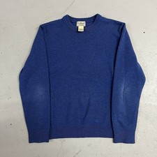 vintage L.L.BEAN KNIT SWEATER 100% lambs wool blue mens size medium pullover