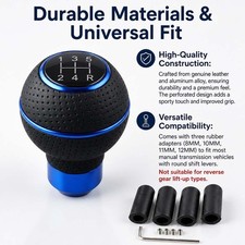 Stylish 5-Speed Manual Gear Shift Knob Replacement for Most Manual Cars Silver