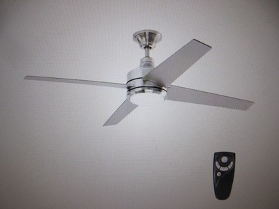 Home Decorators Mercer 52 in. Integrated LED Indoor Brushed Nickel Ceiling Fan