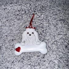 Personalized Dog Breed "Maltese" On A Bone Christmas Tree Ornament Holiday Gift