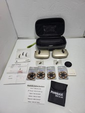 Phonak M90 Audeo Hearing Aids Right  Left, Case, Spares, 20  Batteries Works