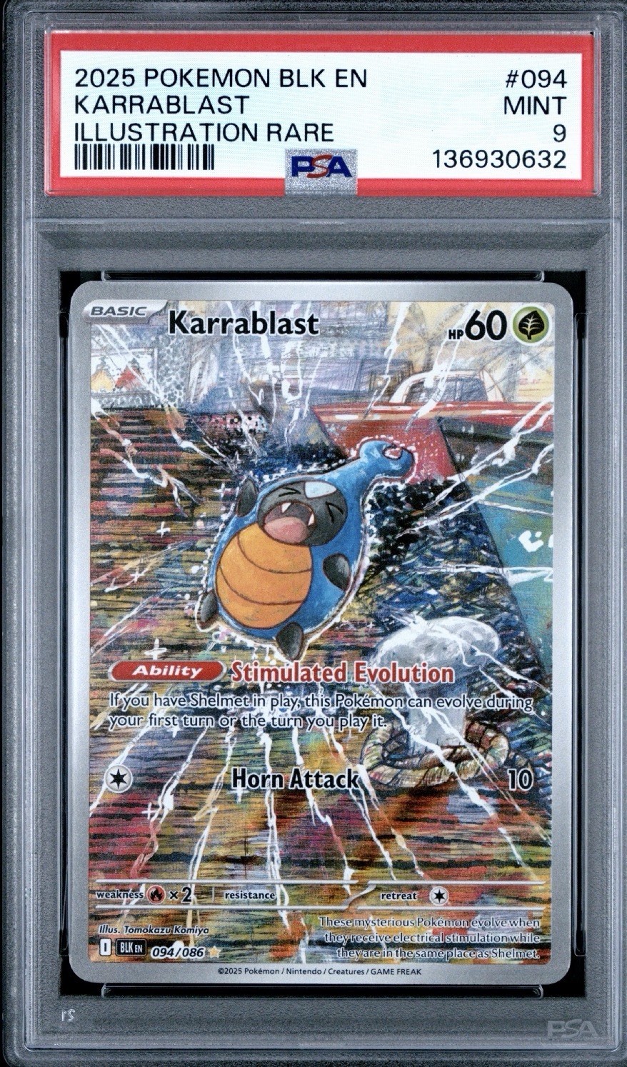 KARRABLAST #094 ILLUSTRATION RARE 2025 POKEMON BLK EN BLACK BOLT PSA 9 MINT