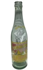 Vintage ROYAL CROWN "RC" Cola BOTTLE 1936 12 oz pyramids light glass ACL