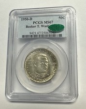 1950-D Booker T. Washington Commemorative Half Dollar PCGS MS67 CAC (D08)