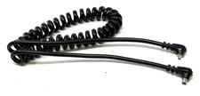 Coiled PC Sync Cord Male to Male Flash Cable Right Angle Vintage Untested