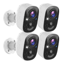 Security Cameras Wireless Outdoor (4 Pack), Battery Powered Cameras for Home ...