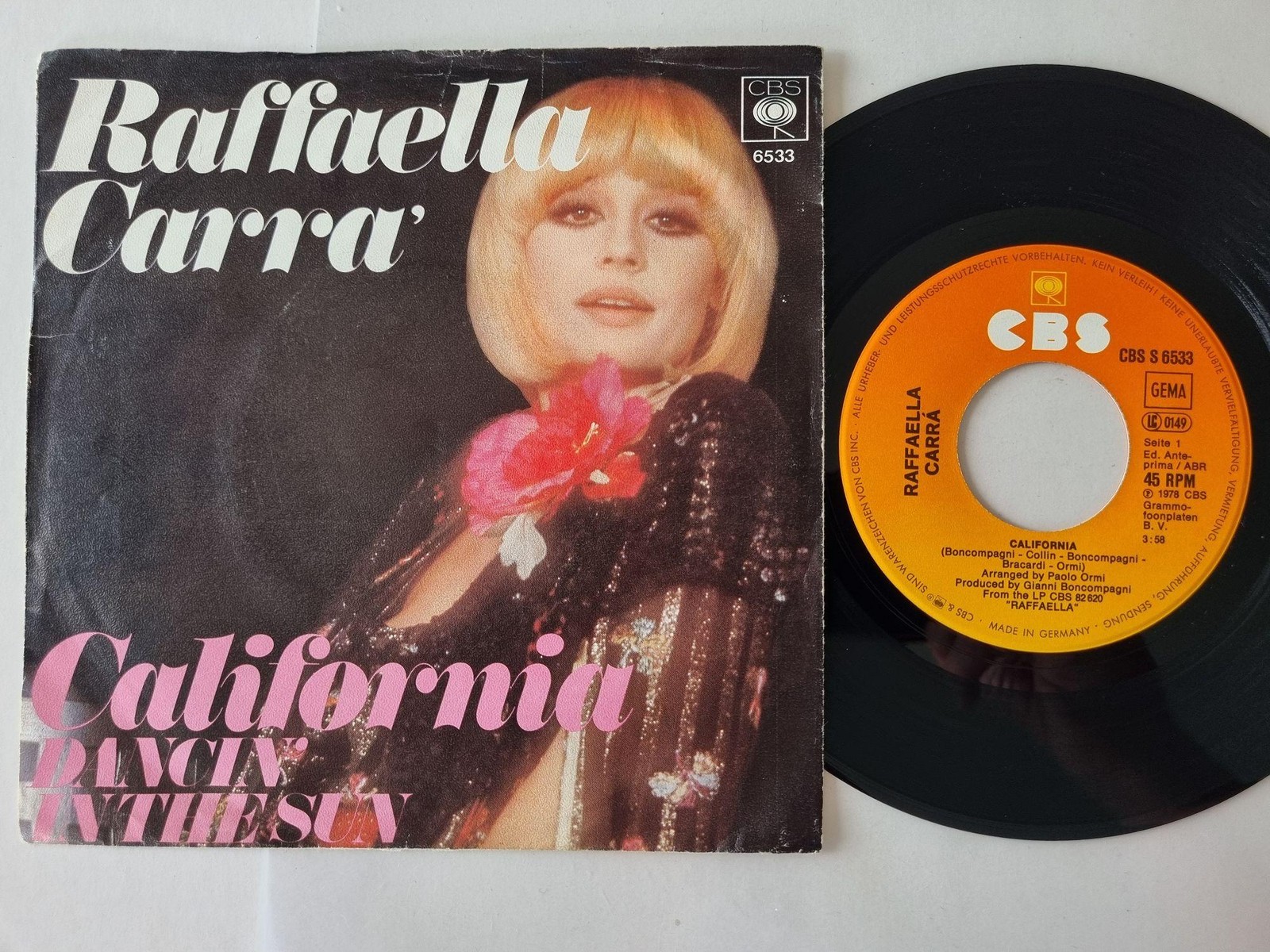 Raffaella Carrà - California 7'' Vinyl Germany