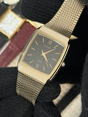 Vtg 1981 Citizen Exceed Quartz 4-798392 Men's Mesh Bracelet Watch