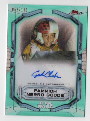 Crystal Clarke Nerro Goode 2022 Topps Star Wars Finest Autograph Card Aqua /199