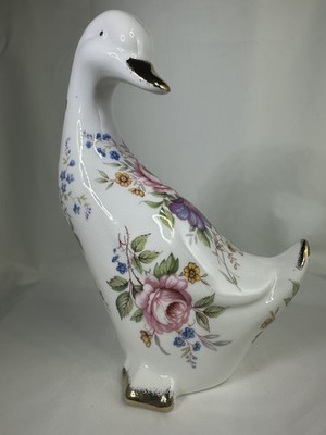 Vintage Fenton China Company Ente im Blumenmuster