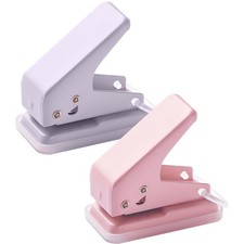 2 Pack Mini Single Hole Punch, 6mm 1/4 Inch Circle Holes 10 Sheet Punch Capac...