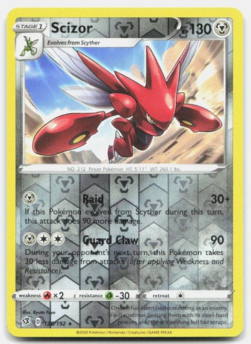Rebel Clash Scizor 128/192 Near Mint Pokemon Reverse Holo R Tcg Card