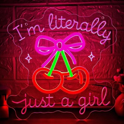 16''x16'' I'm Literally Just A Girl LED Neon Sign With Dimmer USB Powered Light