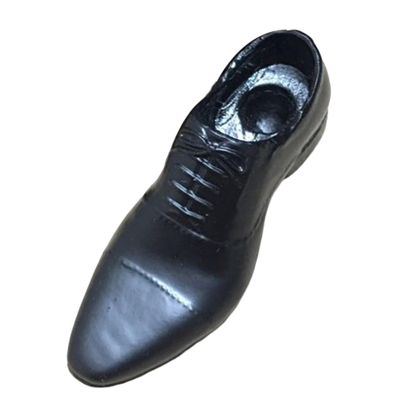 1/6 Soldier Leather Shoes Fashion Classic Lace up Shoes Solid Inside Footwear