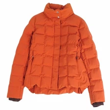 Hermes Jacket Down Serie Button Nylon Outerwear Womens M Orange Used MOLO-0