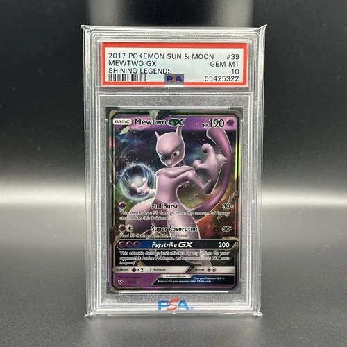 Pokémon TCG Mewtwo GX 39/73 Shining Legends Holo Ultra Rare PSA 10