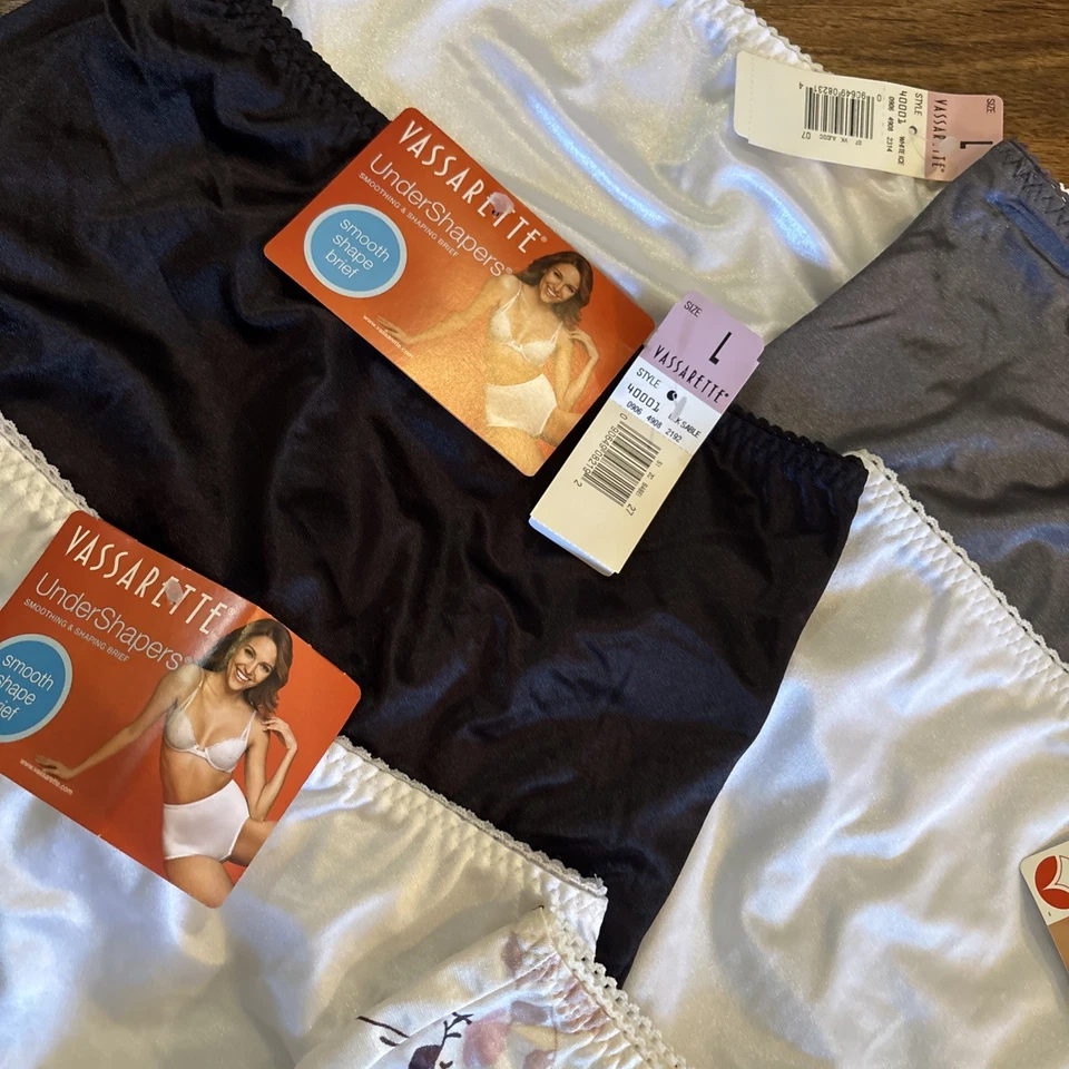 NUEVO CON ETIQUETAS LOTE DE 6 🌸 Calzoncillo Vassarette Underhapers Control de Luz Grande Blanco 40001 Foto 4 de 4