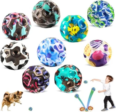 MARKENLOS 9 Stück Astro Jump Ball Moon Ball Elastische Kugel Hoch springender Gummiball