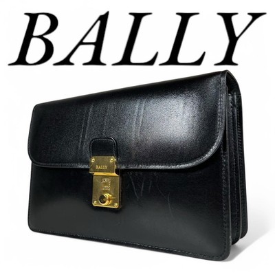 Authentic Bally Second Bag with Combination Lock All-Leather In Gold Hardware