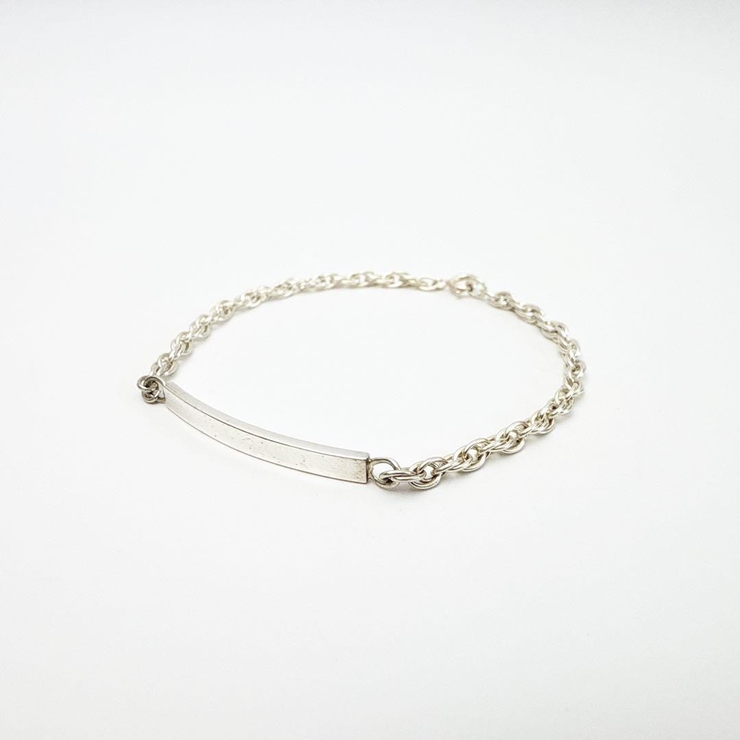 Tiffany & Co ID Silver SV925 Unisex Bracelet Pre-Owned Jewelry