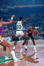 Magic Johnson Los Angeles Lakers passes the ball v Boston Celtics - Old Photo 1