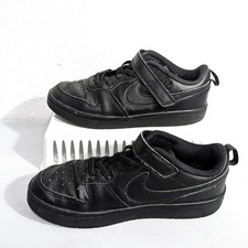 Nike Court Borough Size 3Y Mid 2 Triple Black Kids Sneakers BQ5451-001