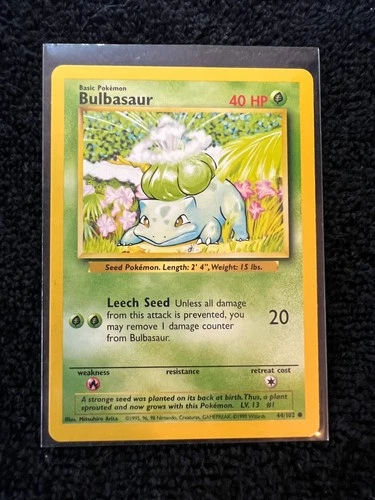 Pokemon Card Vintage - Bulbasaur 044/102 Base Set - Near Mint / VLP