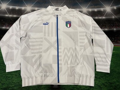 Italy Away Prematch Full Zip Soccer Puma Jacket Mens White Sz 2XL NWOT Authentic