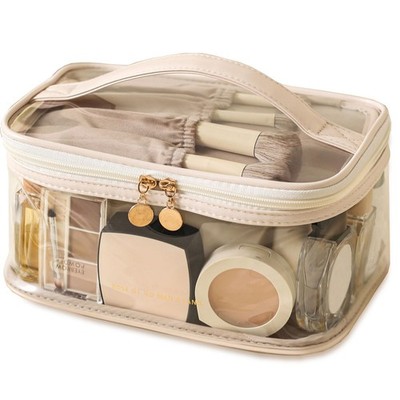 Large Clear Makeup Bag Big Cosmetic Bags Waterproof Toiletry Orangizer with H...