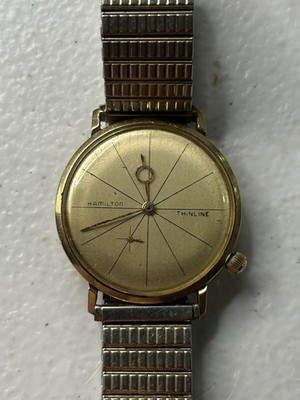 Hamilton Thinline T-4002 Vintage Watch 33mm Gold Tone Rare Runs