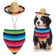 Fumwase Sombrero: 3"H x 1.5"D, Bandana: 60cm x 42cm x 42cm, Multicolor